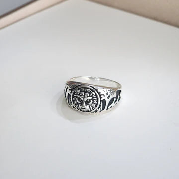 Anillo de hombre Leon de Plata Italiana