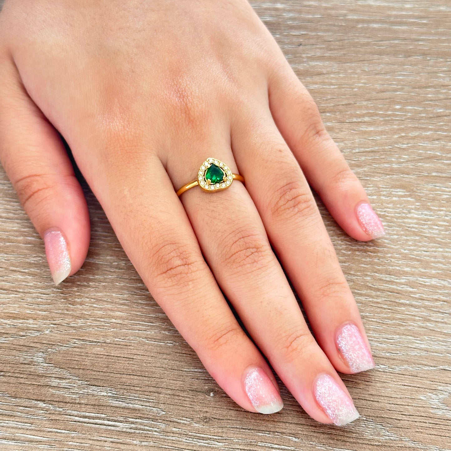 Anillo corazon (verde)
